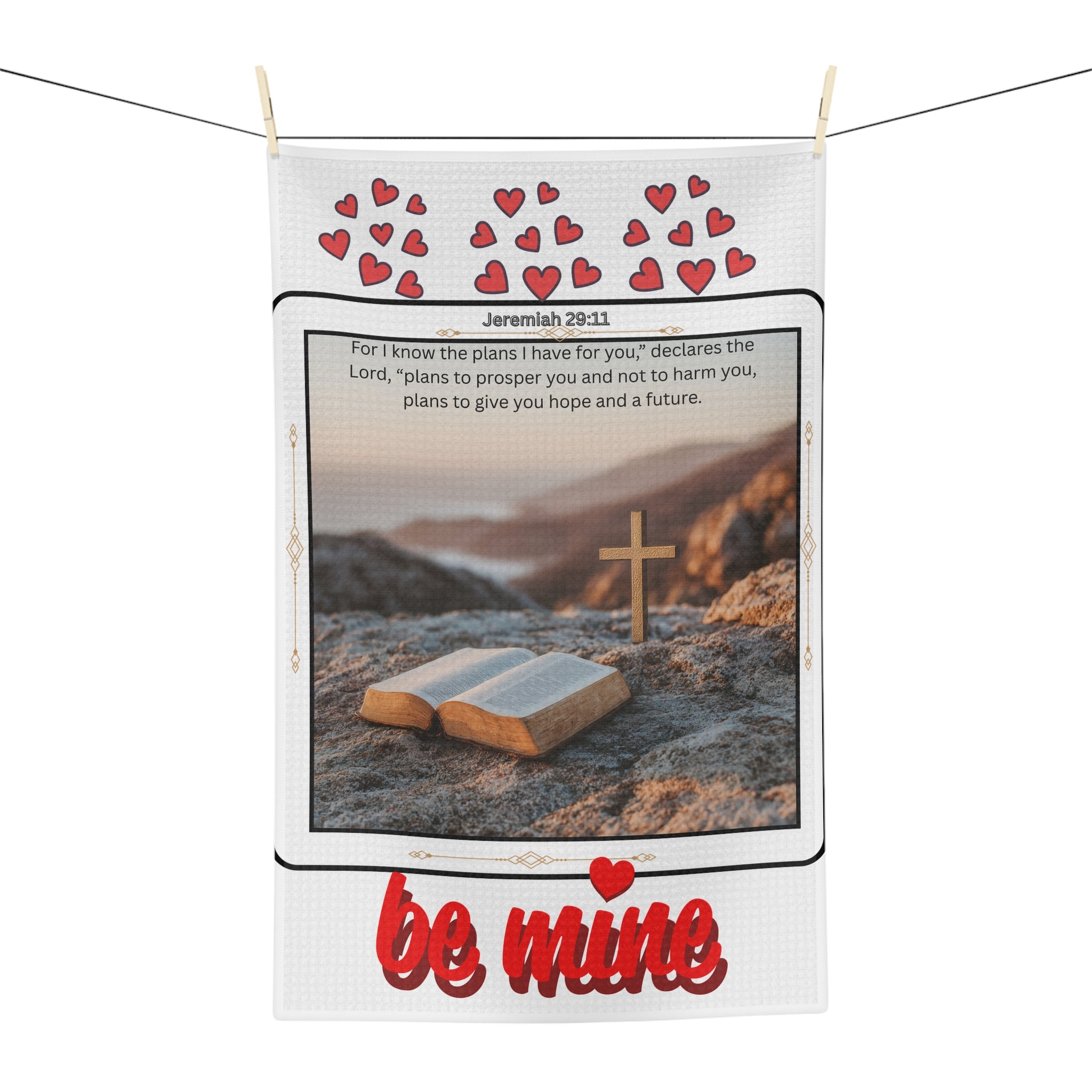 Microfiber Tea Towel - Be Mine | Faith-Based Kitchen Decor, Ideal for Weddings, Gifts, Home Decoration, Christianity