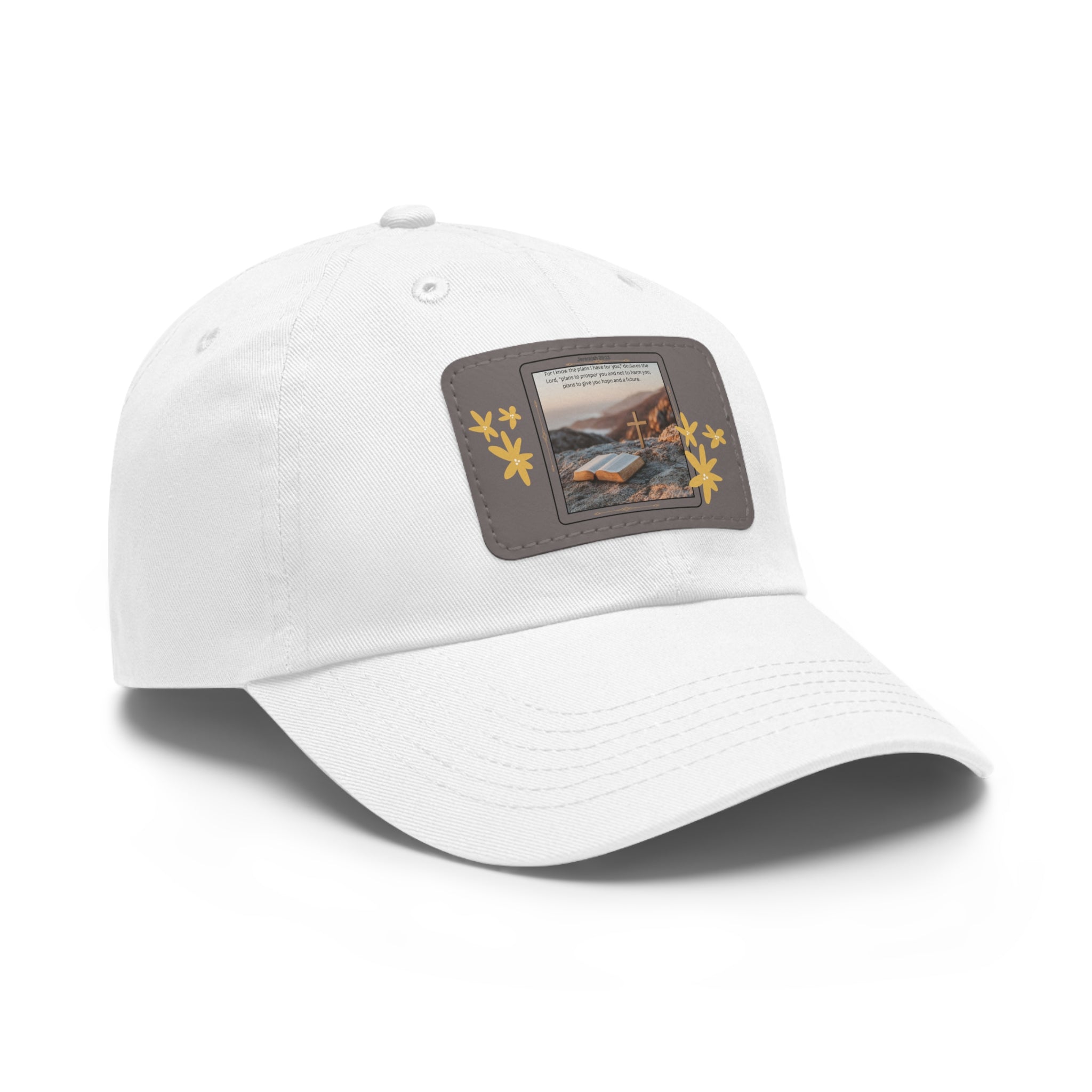 Hat with Leather Patch (Rectangle jeremiah 29:11