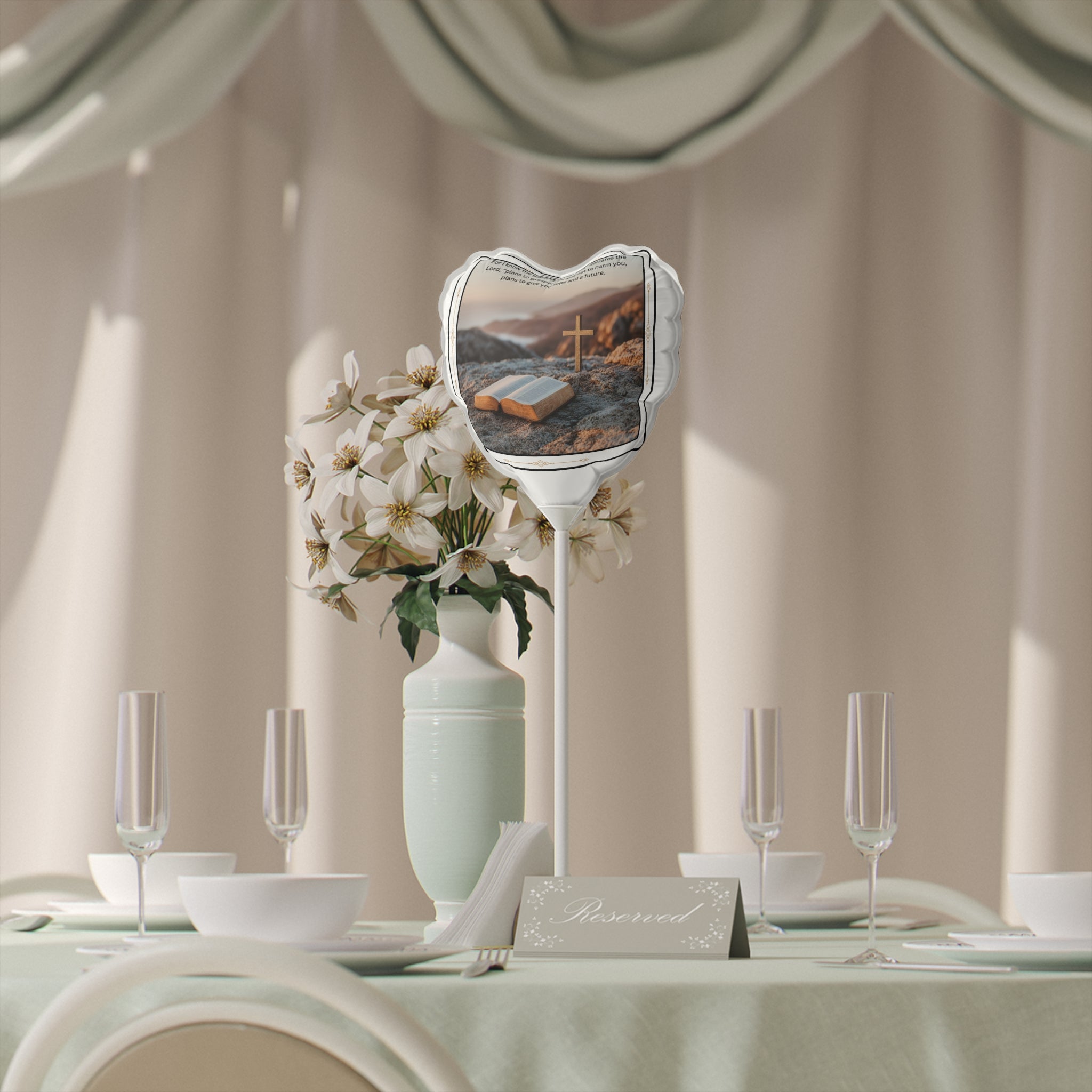 Heart-Shaped Balloons Jeremiah 29:11- Religious Decor, Party Themes, Baby Showers, Church Events, Motivational Celebrations