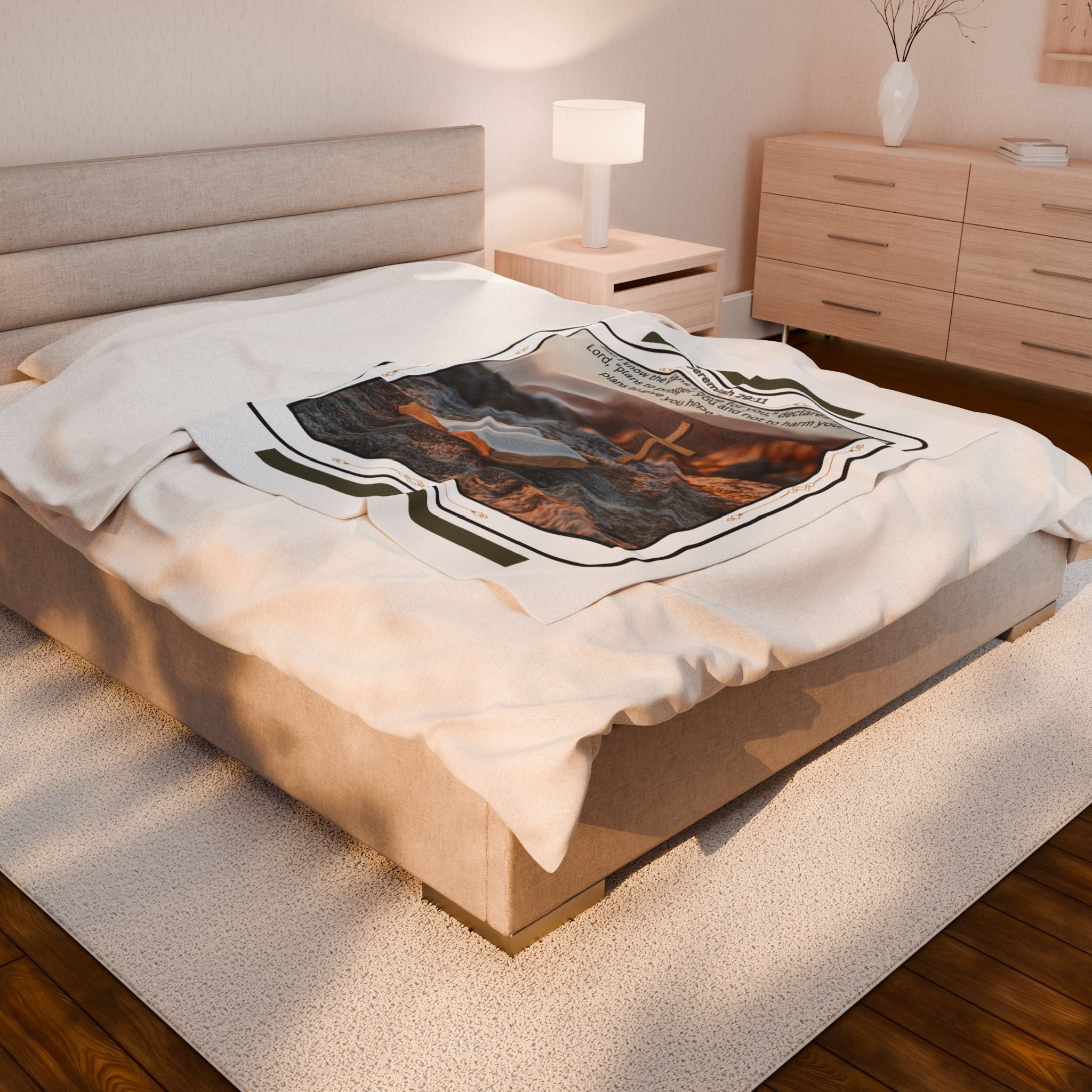 Jeremiah 29:11 Plush Blanket, Cozy Home Decor, Gift for Relaxation and Comfort, Faith-based Blanket, Comfortable Throw
