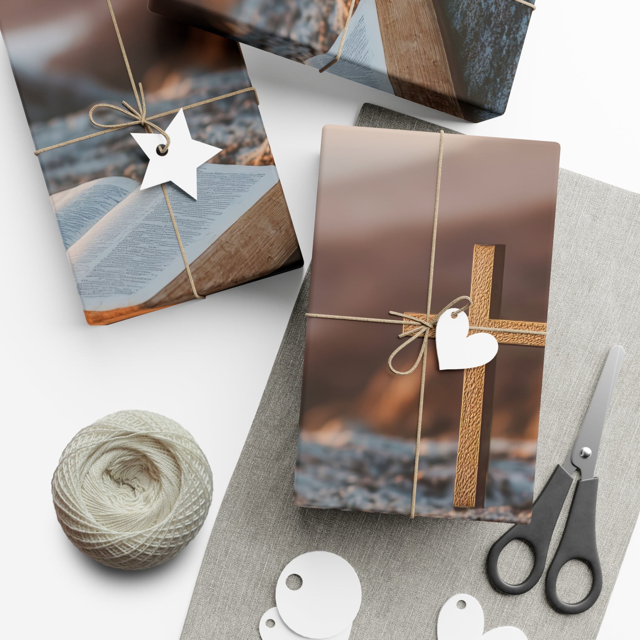 Christian Gift Wrap Papers, Elegant Bible Design, Faith-Based Wrapping, Religious Paper for Holidays, Spiritual Occasions