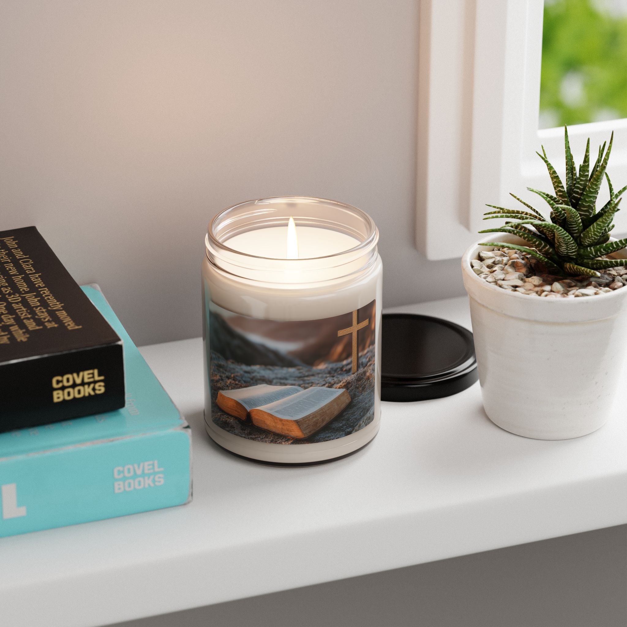 Scented Soy Candle, 9oz 100% cotton wick and a glass jar