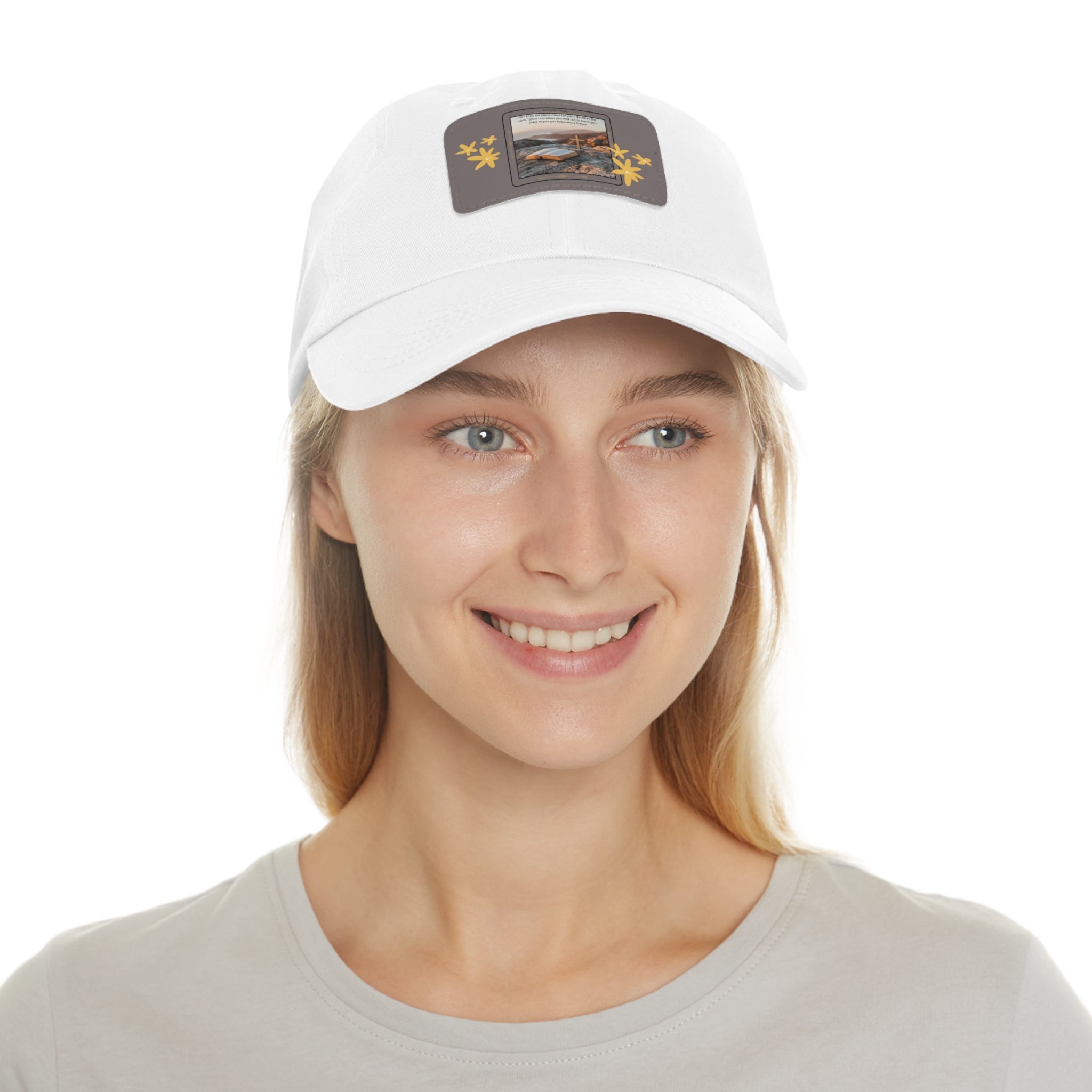 Hat with Leather Patch (Rectangle jeremiah 29:11