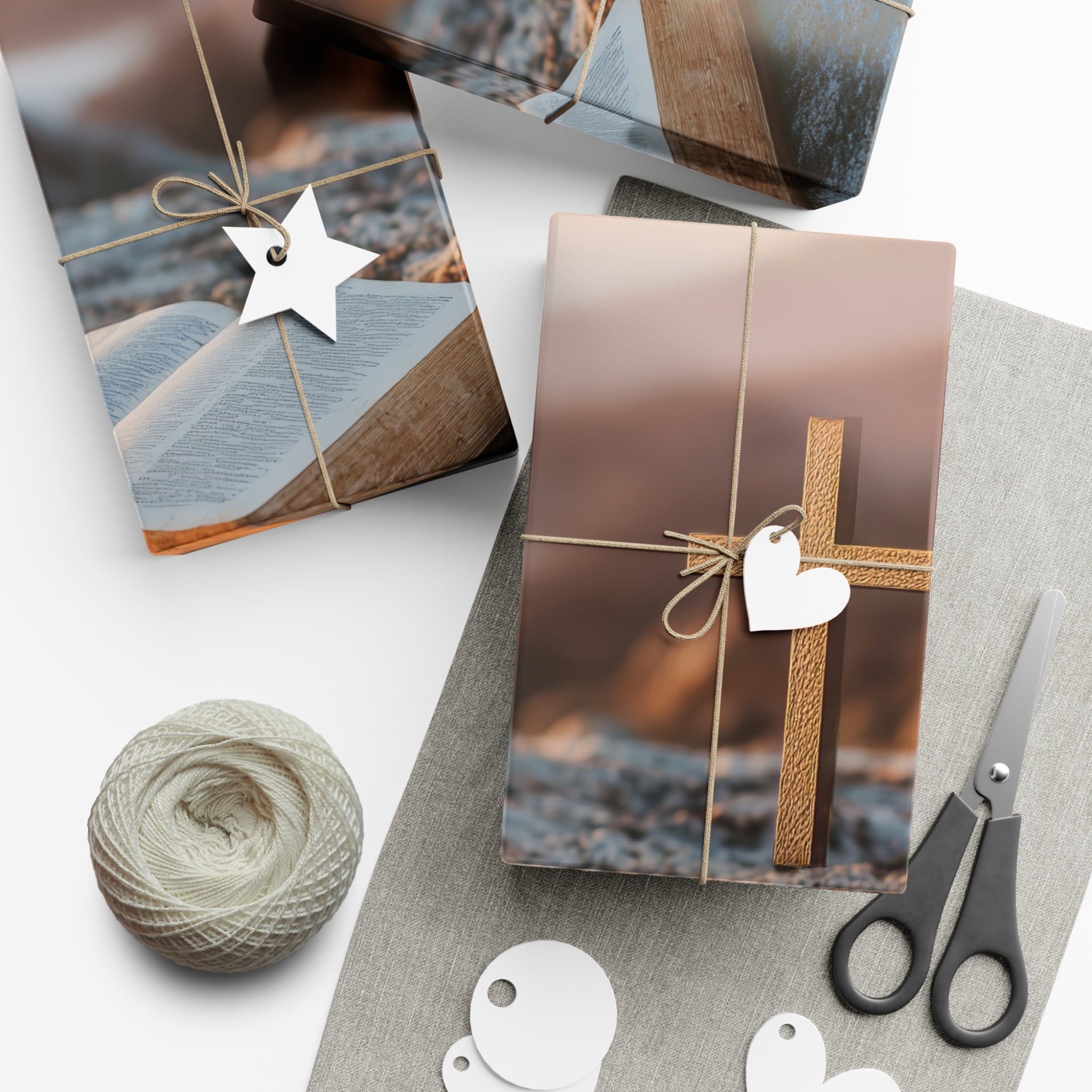Christian Gift Wrap Papers, Elegant Bible Design, Faith-Based Wrapping, Religious Paper for Holidays, Spiritual Occasions