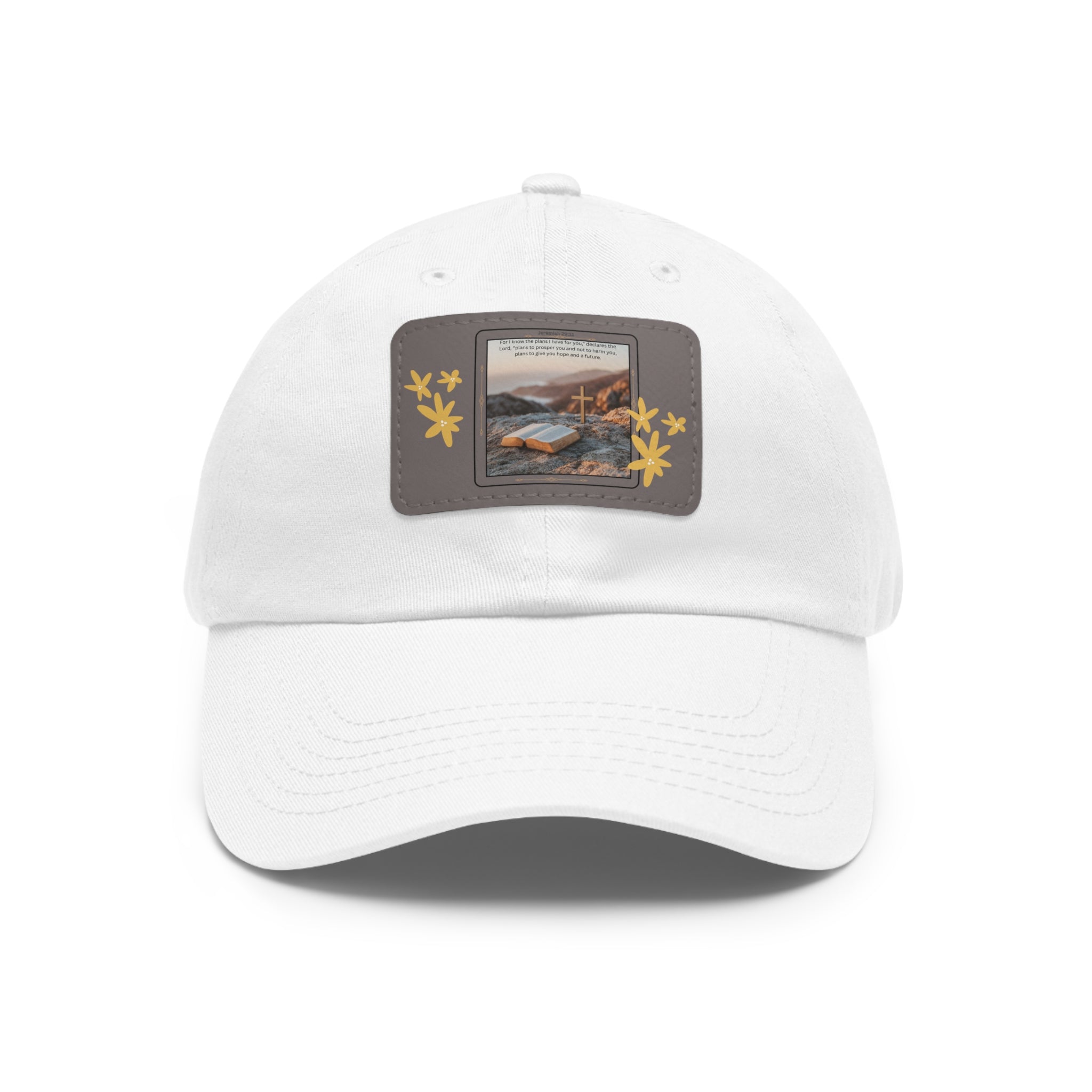 Dad Hat with Leather Patch (Rectangle)